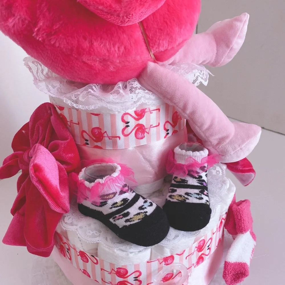 Flamingo Diaper Cake
